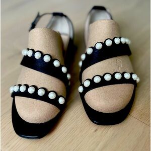 Pretty Black sandals with pearl decorations by LKBennett eu size 37